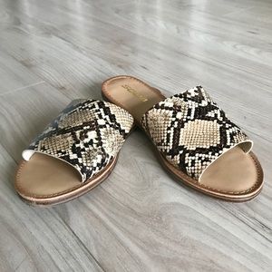 Soda Snakeskin Flat Slide Sandal